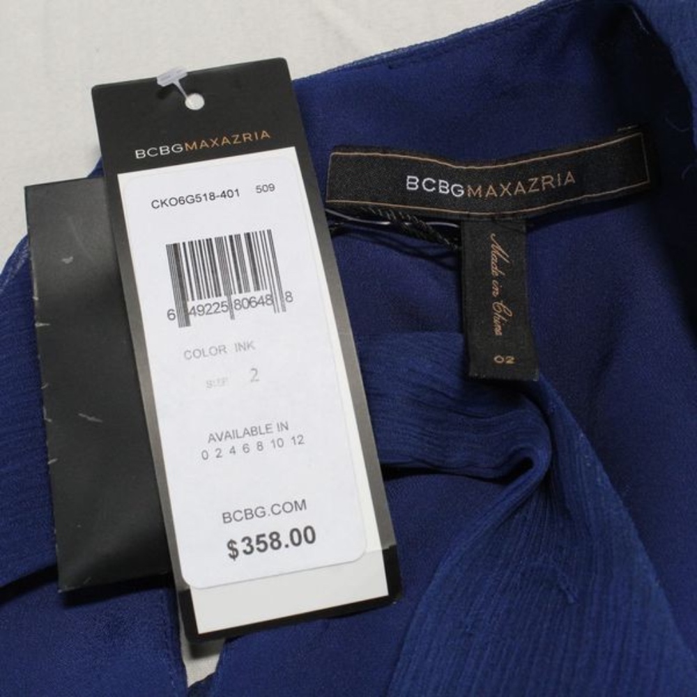 BCBGMaxAzria | "Ink" Colored Sleeveless Silk Dress - Picture 3 of 6
